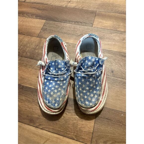 Hey Dude Other - Hey Dude Stars N Stripes Wally Shoes Flaws -Men’s 8 Woman’s 10